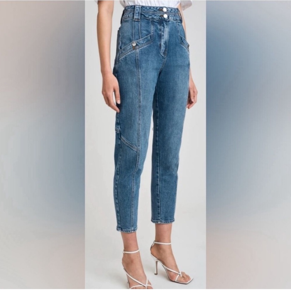DEREK LAM 10 CROSBY Denim Womens Sz 27 Med Wash High Rise Double Button …